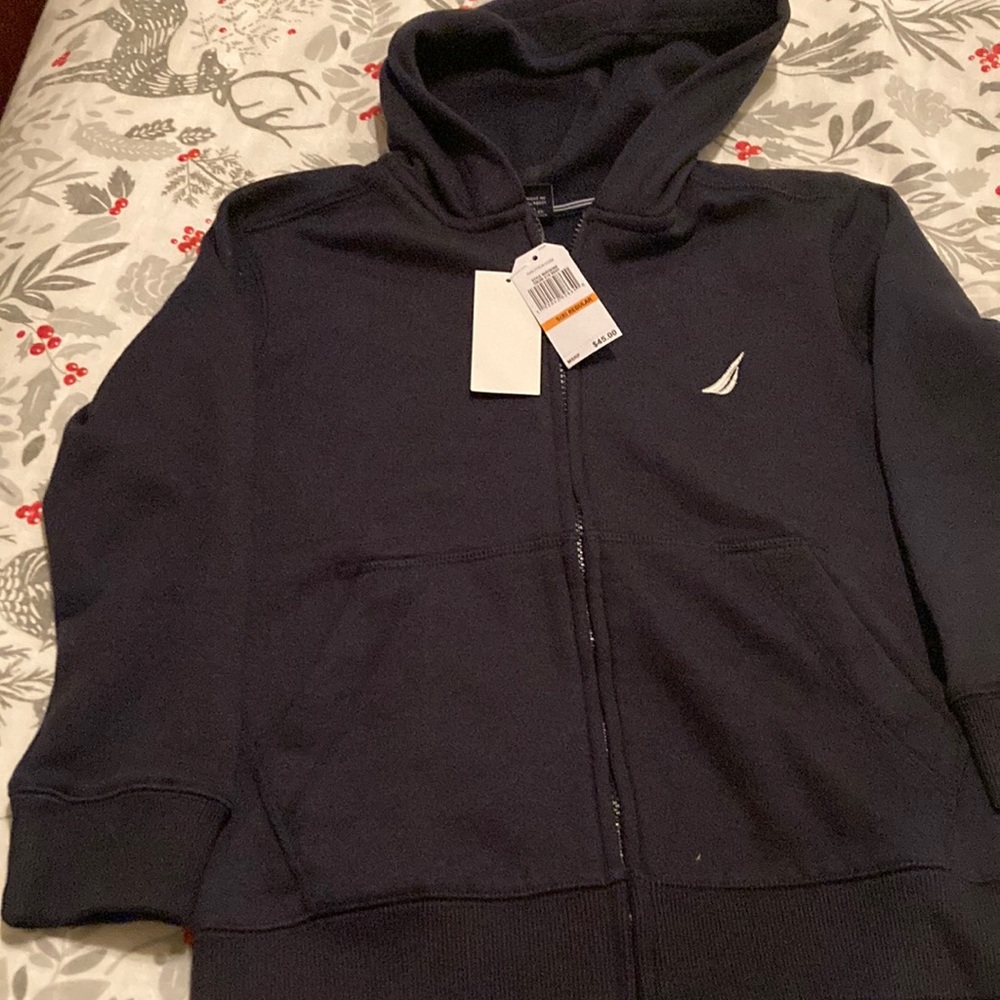 NWT navy boys zip hoodie by Nautica